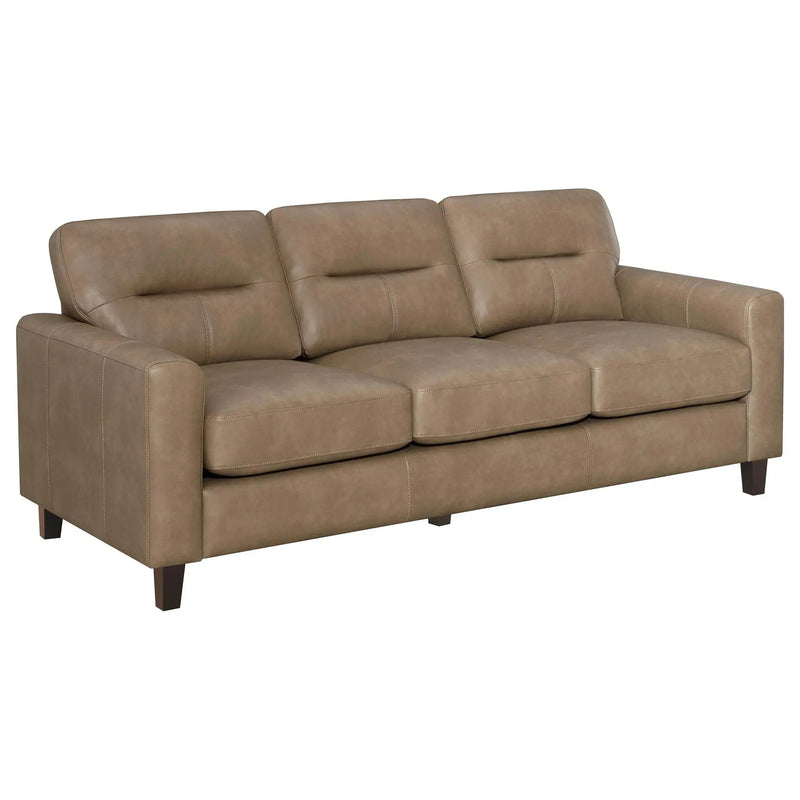 Scotland 3-piece Faux Leather Upholstered Sofa Set Brown by Unique Piece Furniture