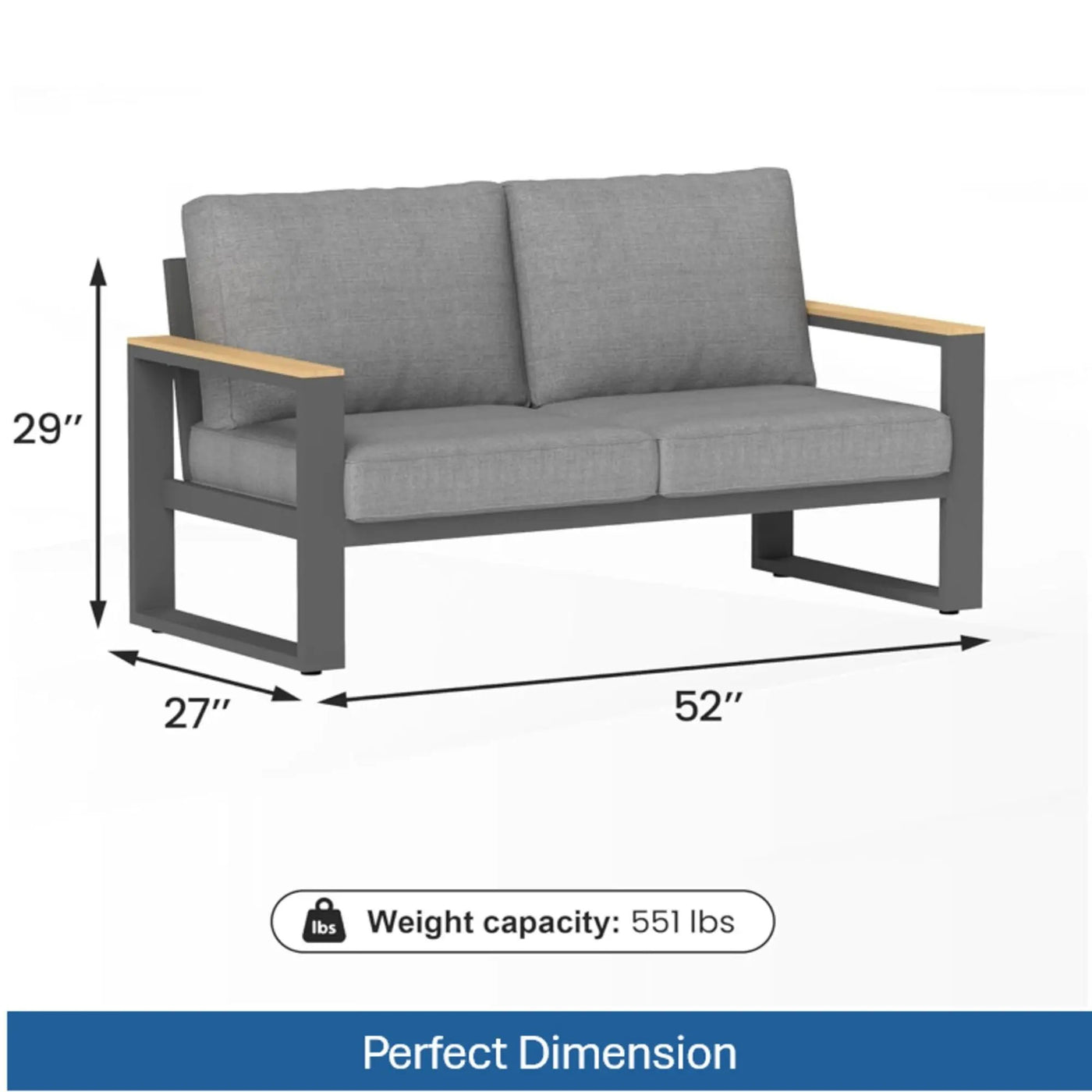 All-Weather Loveseat Sofa With Thick Cushions by HouseOfZazla