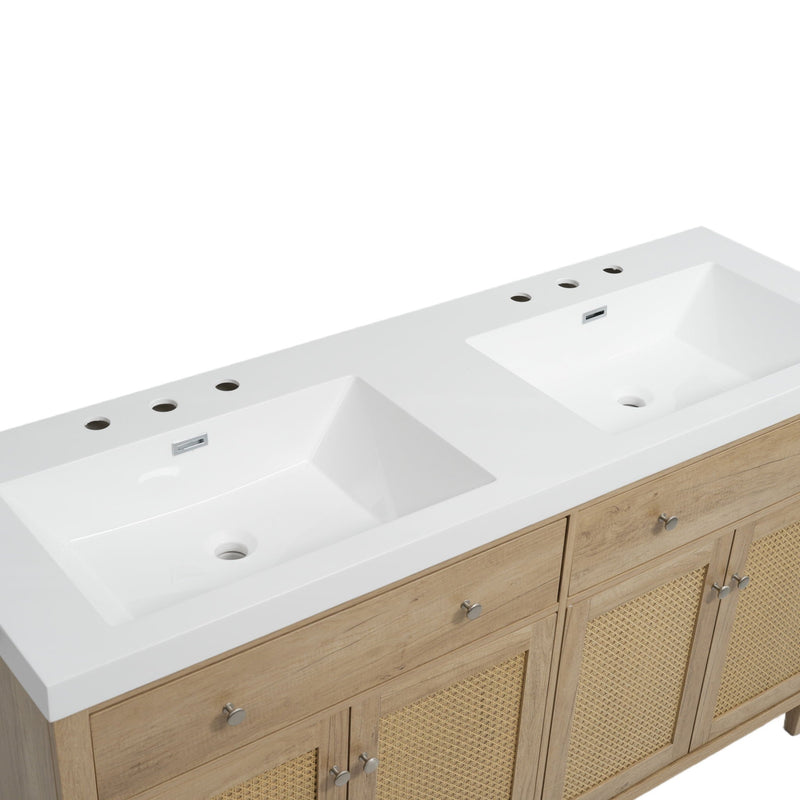 Bathroom Vanity With Double Sink, Large Storage Space by HouseOfZazla