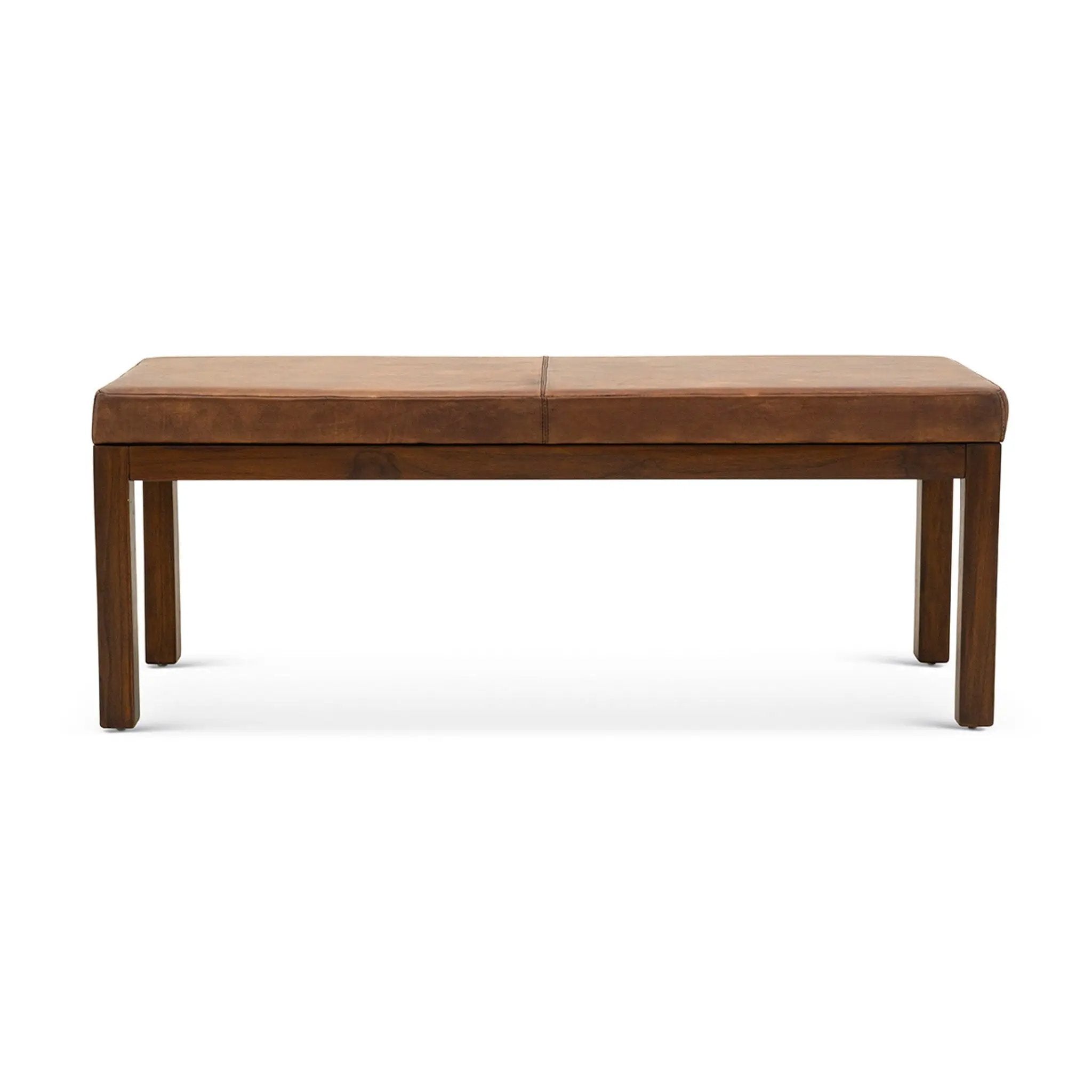 Austin - Bench With Lines - Antique Brown / Brown / Rustic / Tan by HouseOfZazla