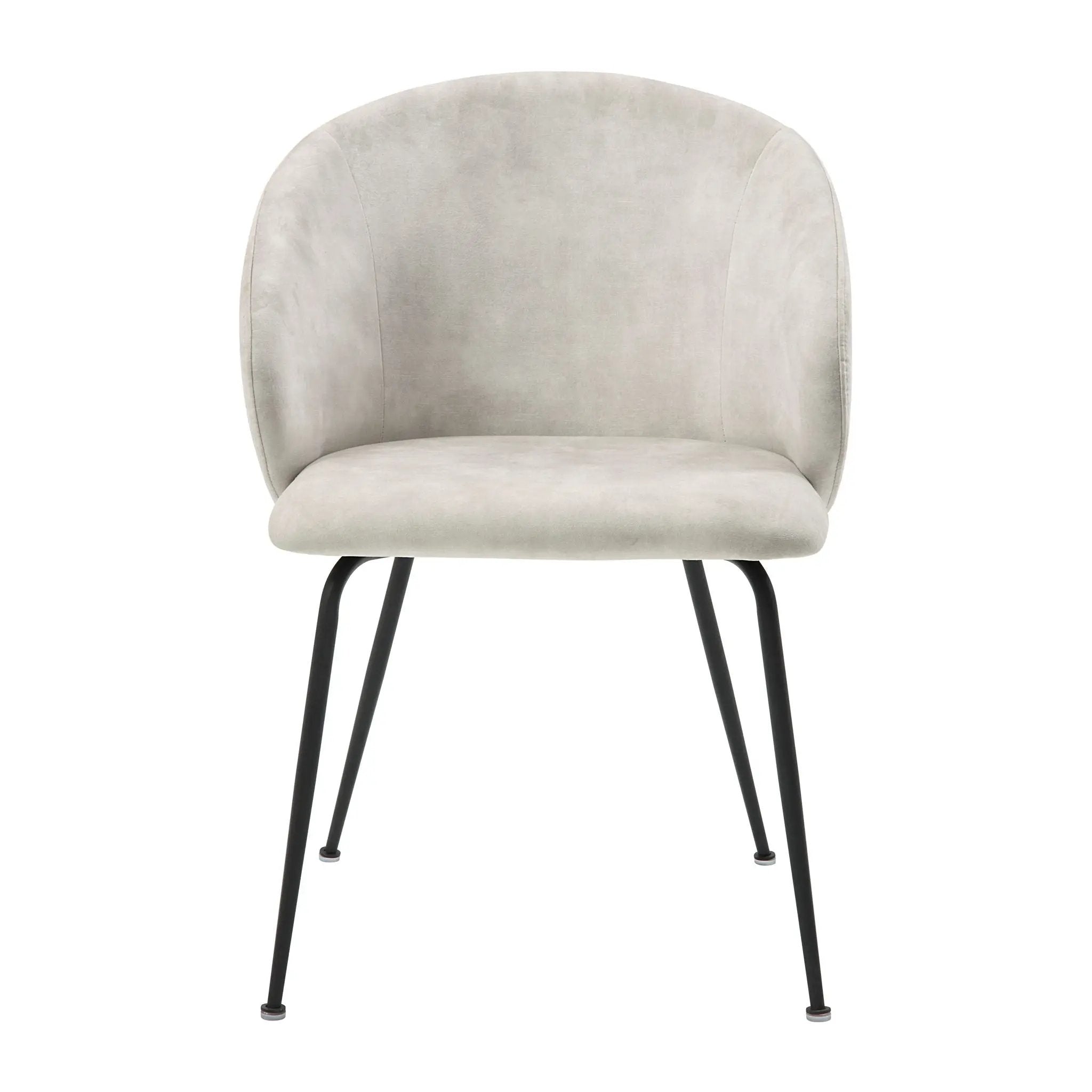 Velvet Upholstery Side Chairs 2 Piece Set With Metal Legs Modern Home Furniture - Beige by HouseOfZazla