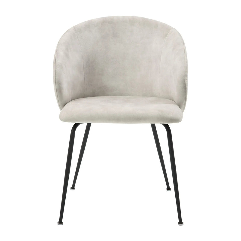 Velvet Upholstery Side Chairs 2 Piece Set With Metal Legs Modern Home Furniture - Beige by HouseOfZazla