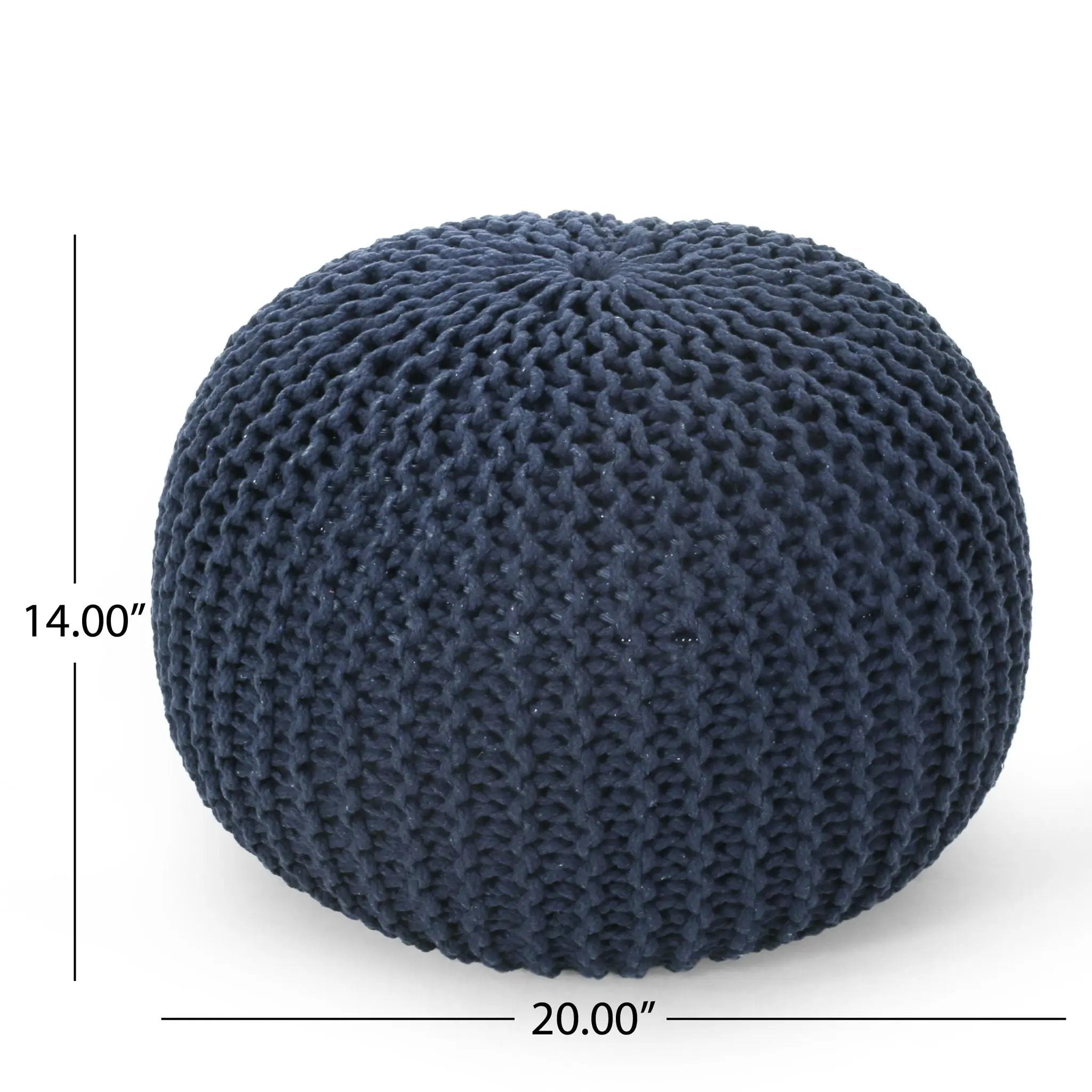 Bordeaux - Knitted Round Pouf Ottoman, Floor Cushion by Unique Piece Furniture