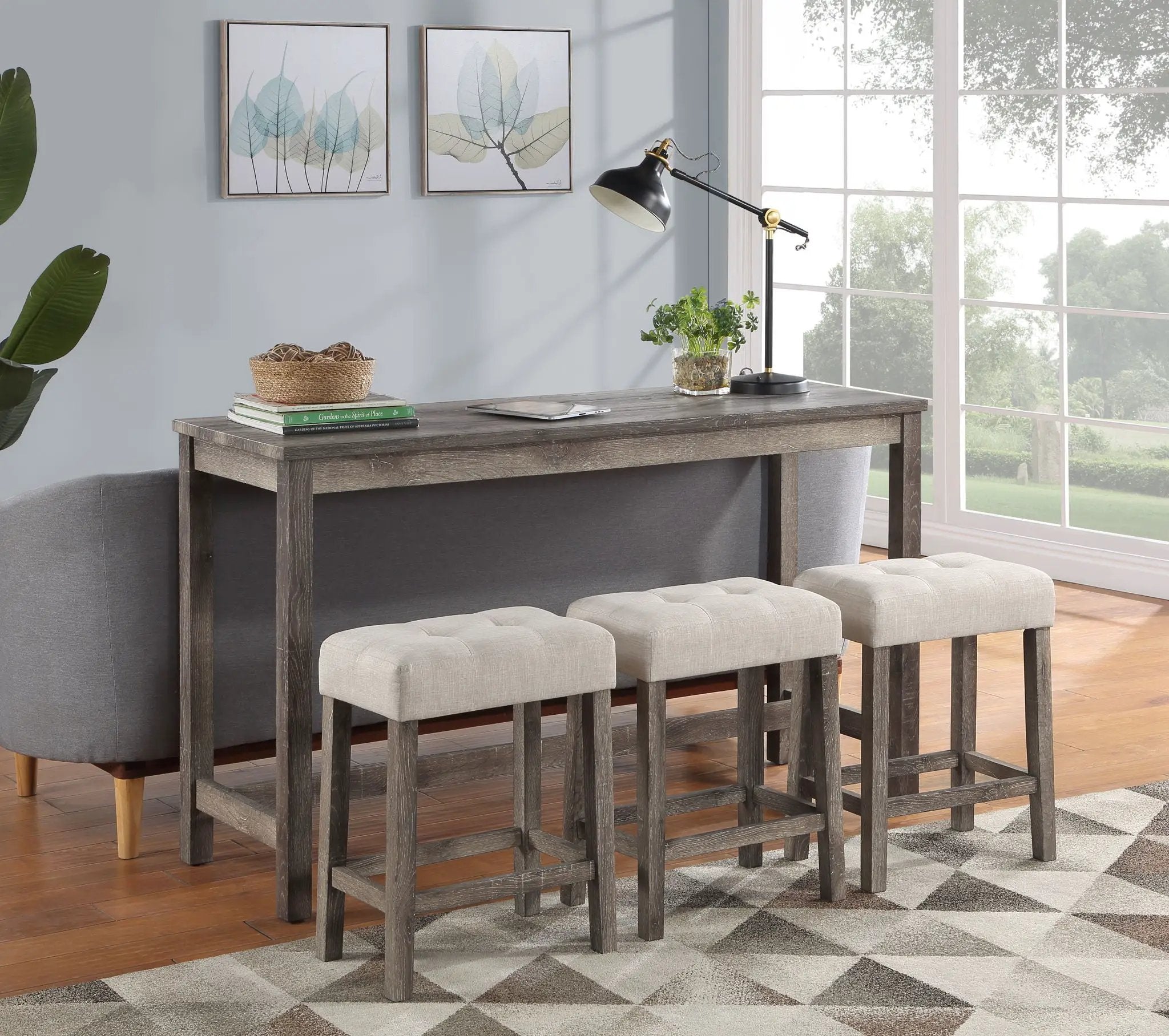 Oriana - 4 Piece Counter Height Pub Table Set With Tufted Stools by HouseOfZazla