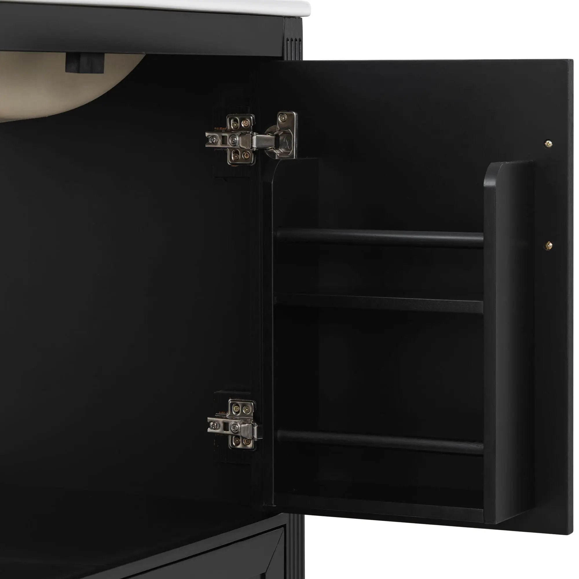 Elegant Fluted Bathroom Vanity With Sink, Soft Close Doors & Drawer by HouseOfZazla