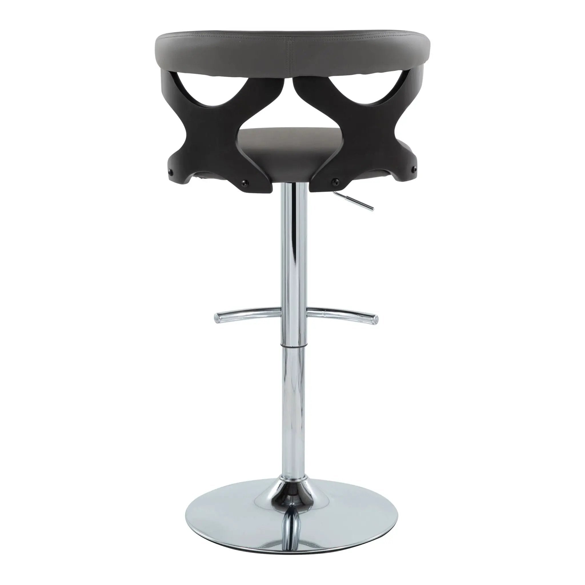 Gardenia - Contemporary Adjustable Barstool & Swivel, Rounded T Footrest (Set of 2) by HouseOfZazla
