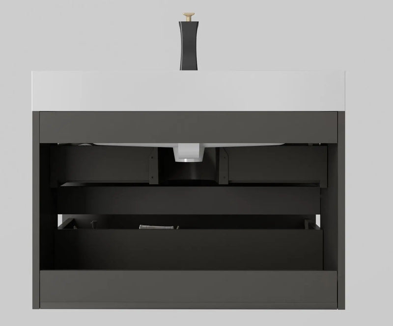 Alice - Bathroom Vanity With Sink, Large Storage Wall Mounted Floating Bathroom Vanity For Modern Bathroom, One-Piece Sink Basin Without Drain And Faucet by HouseOfZazla