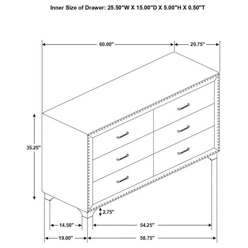 Kennedy - 6 Drawer Dresser by HouseOfZazla