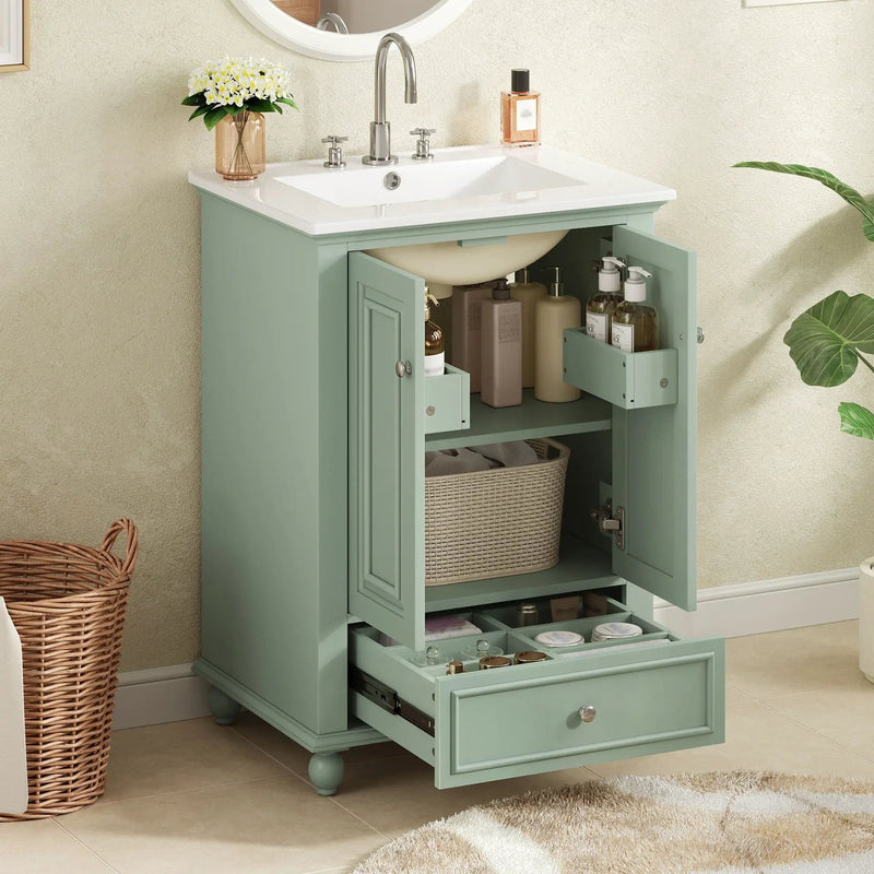 Modern Bathroom Vanity With Sink, Cabinet With Drawer And Dividers, Rectangular Storage Unit by Unique Piece Furniture