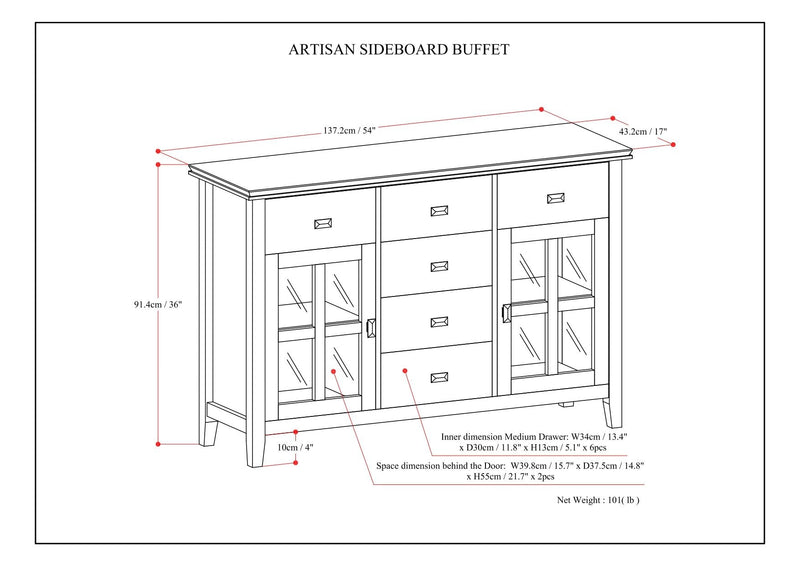 Artisan - Handcrafted Sideboard Buffet by HouseOfZazla