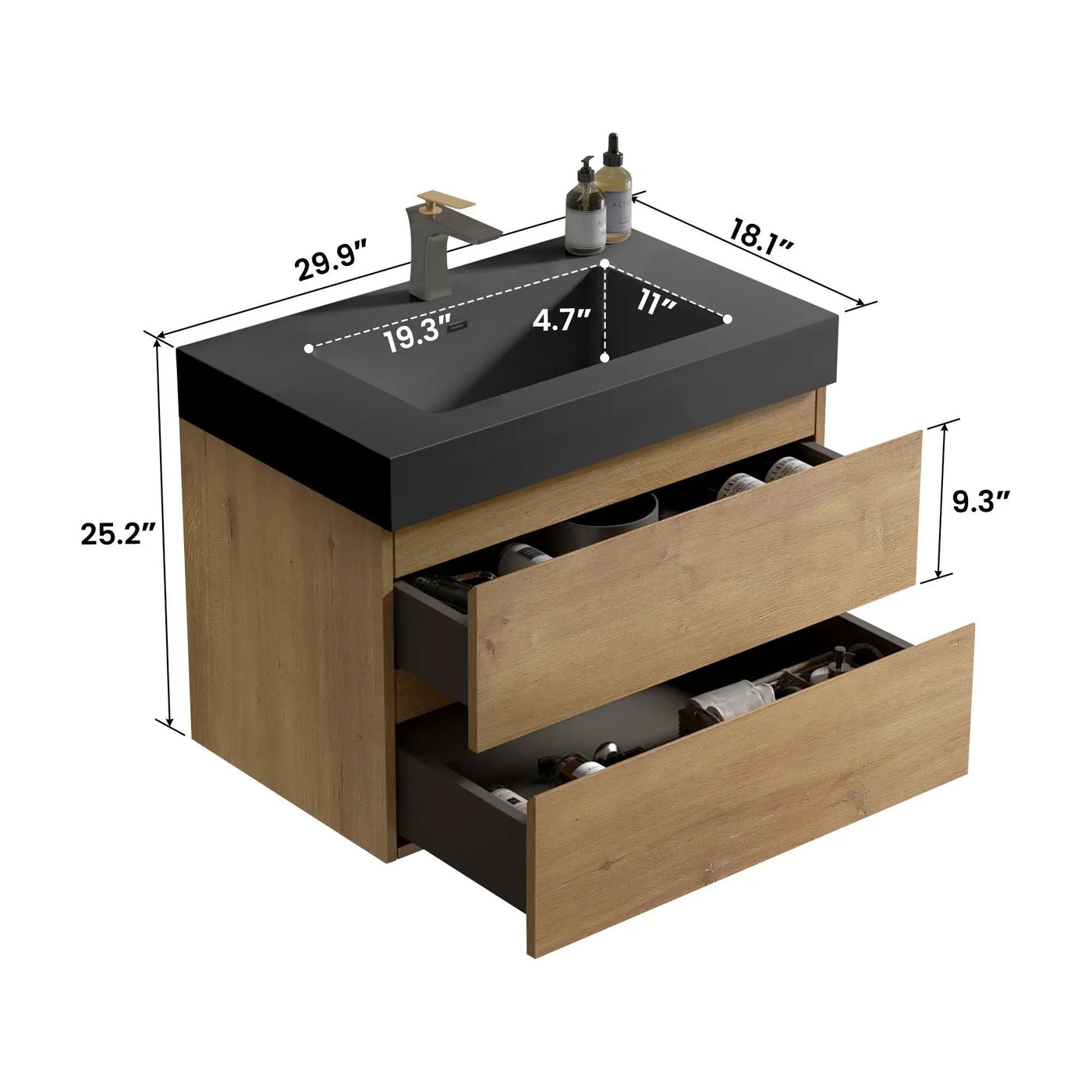 Alice Natural Oak Bathroom Vanity With Sink by HouseOfZazla