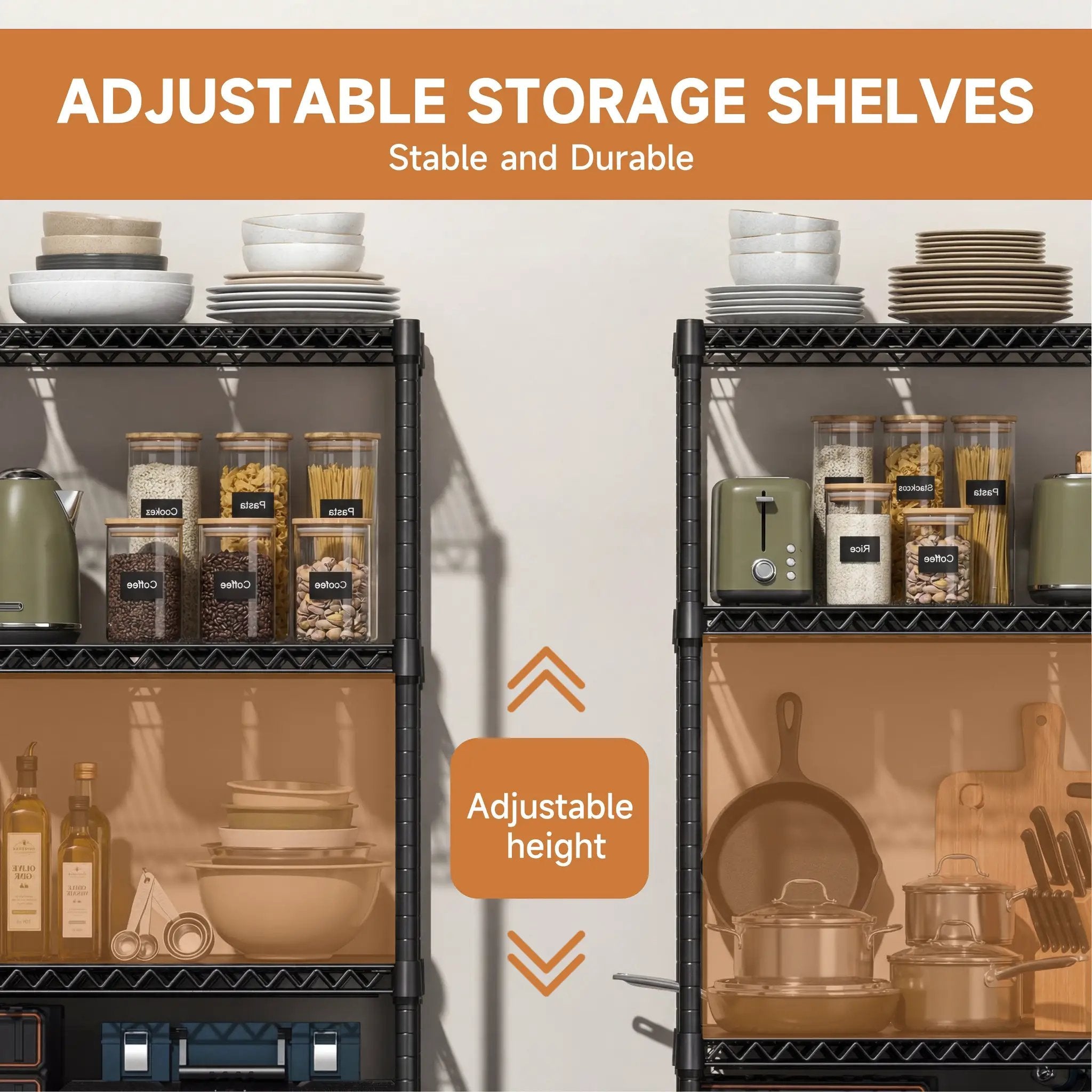 5 Tiers Adjustable Heavy Duty Metal Storage Shelves by HouseOfZazla