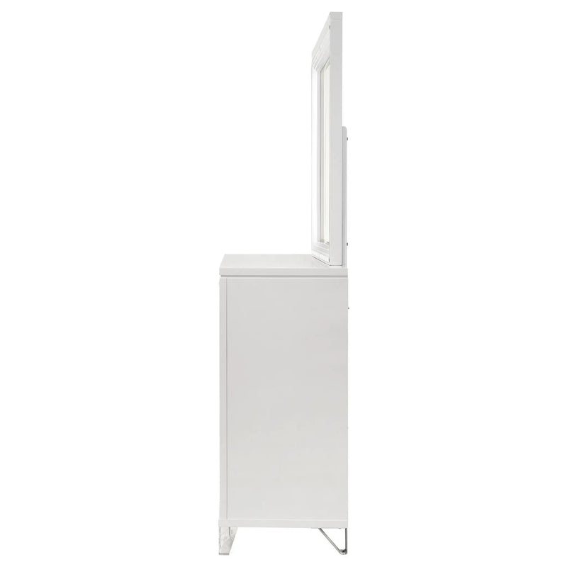 Marmore 9-drawer Dresser and LED Mirror White by Unique Piece Furniture