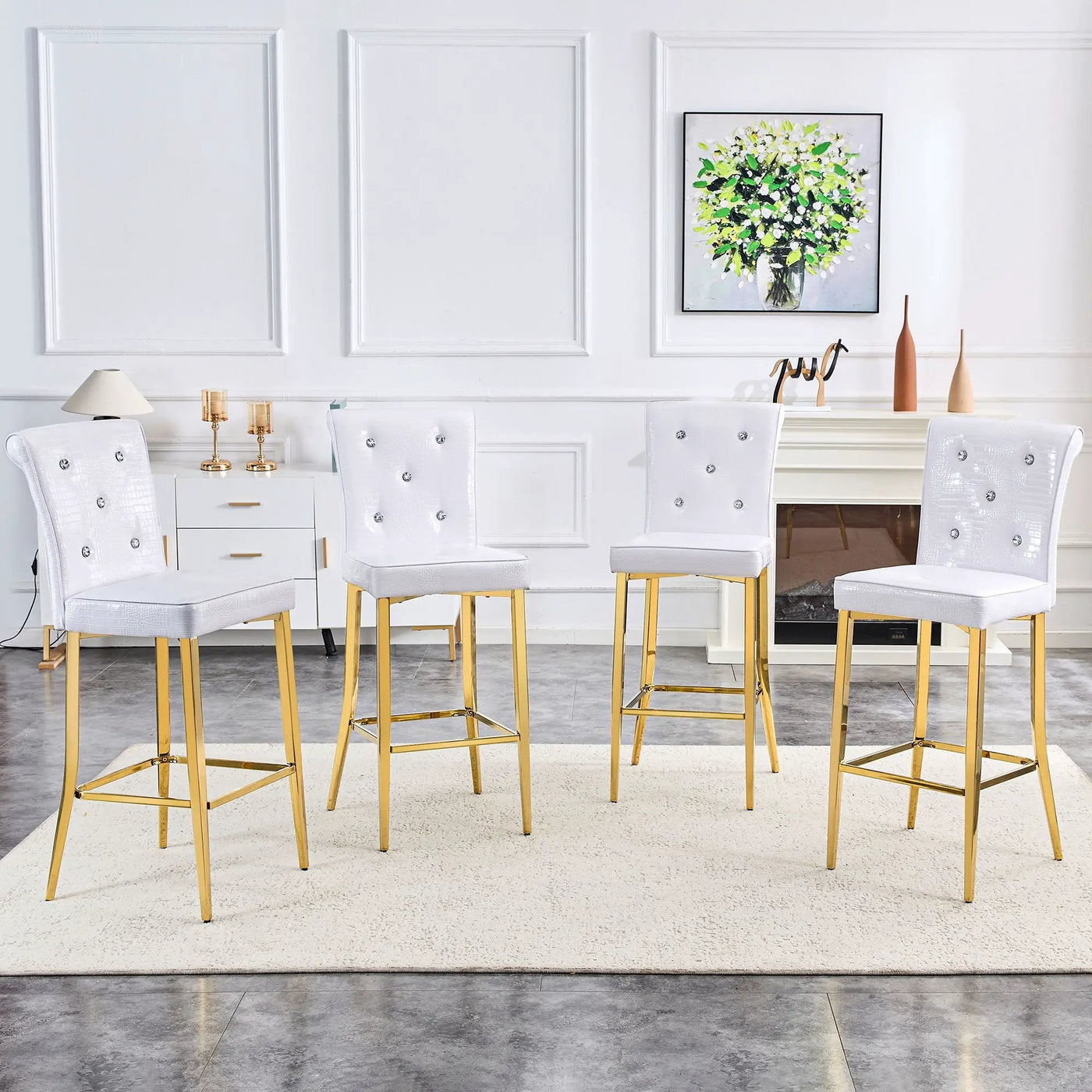 Bar Chairs With Crystal Clasp Design (Set of 2) by HouseOfZazla