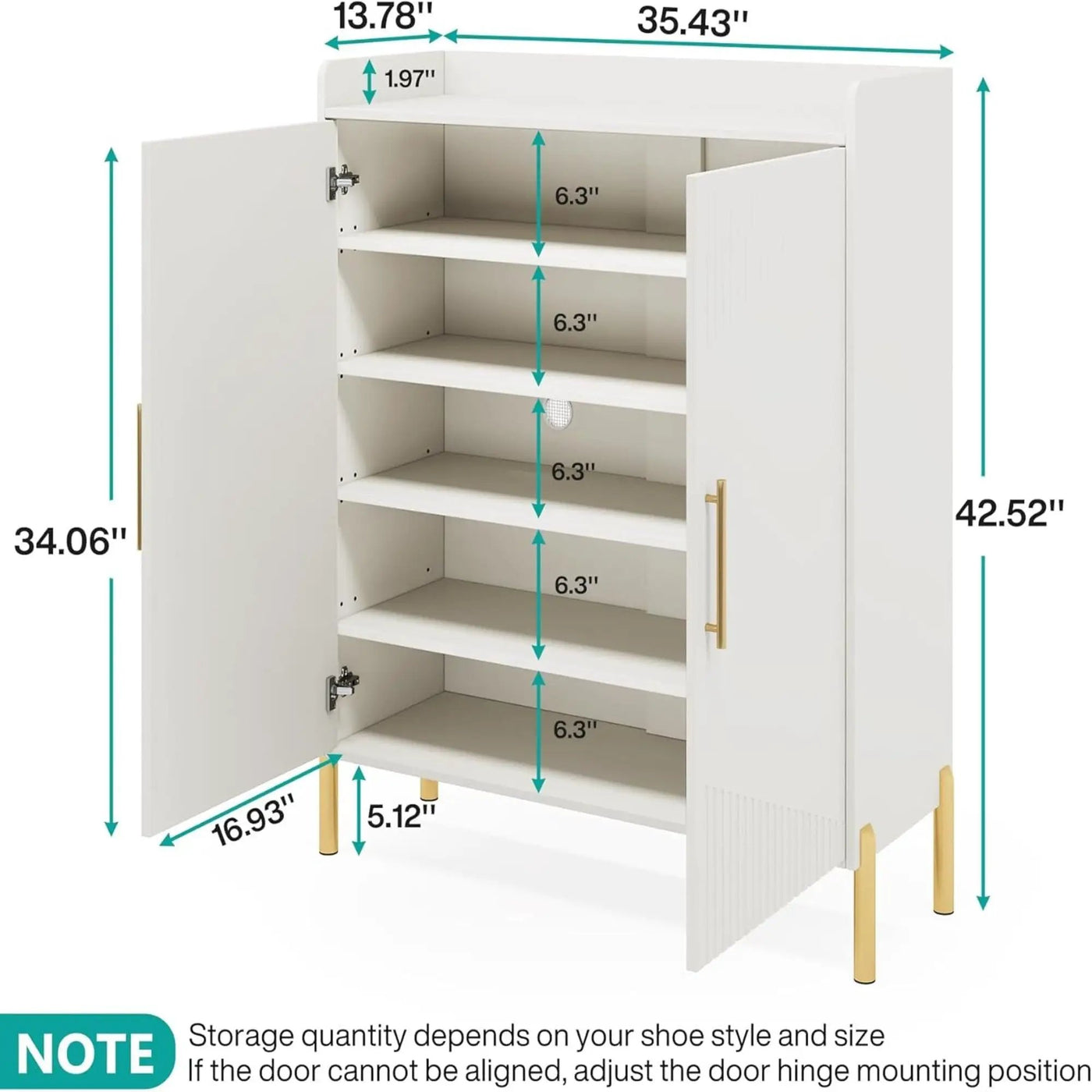 6 Tier Entryway Shoe Cabinet With Doors by HouseOfZazla