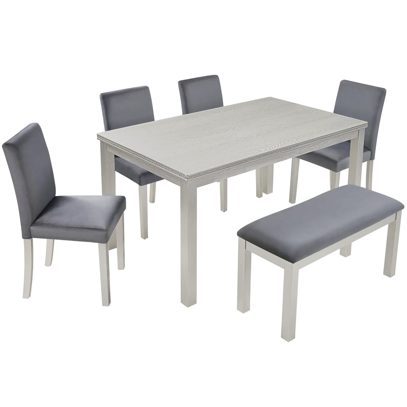 Dining Table Set, Table With A Rectangular Table And Upholstered Chairs by Unique Piece Furniture