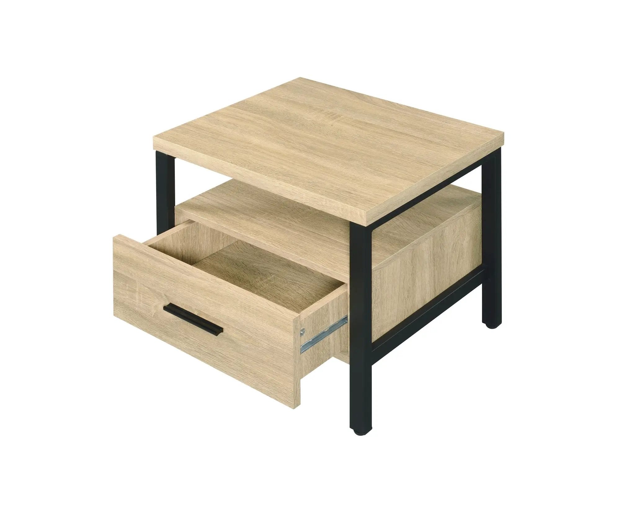 Oak Finish Nightstand with 1 Drawer and 1 Shelf by HouseOfZazla
