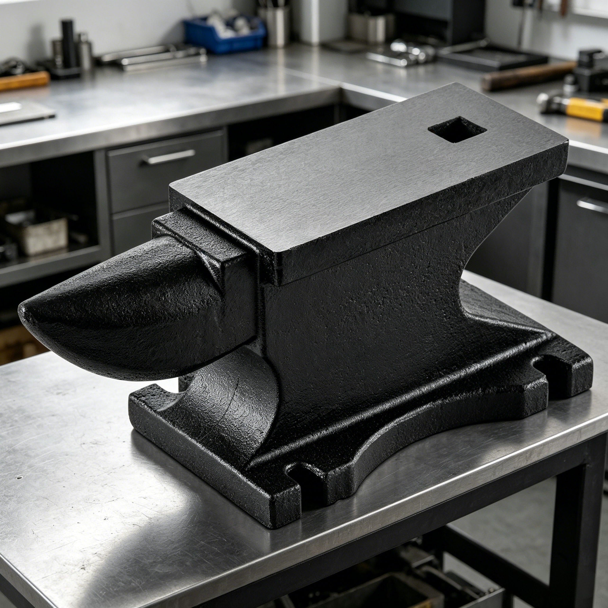 100 Lbs Single Horn Anvilб Counterop And Stable Base - Black by HouseOfZazla