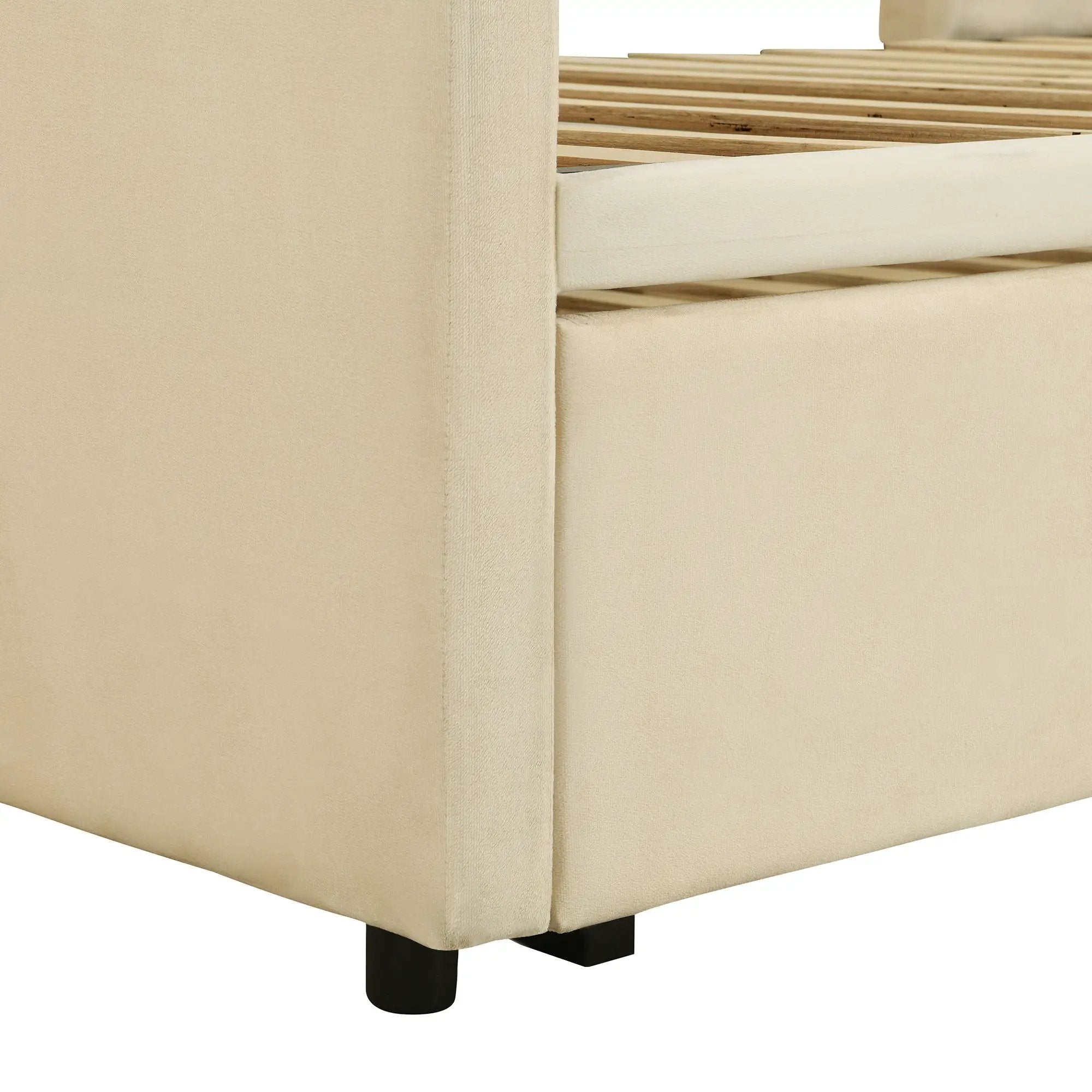 Twin Size Upholstered Daybed With Pop Up Trundle by HouseOfZazla