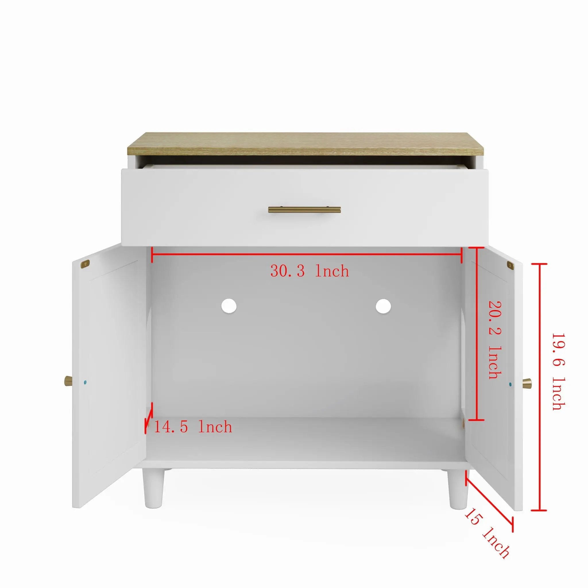 Cat Litter Box Enclosure With Scratch Pad, Hidden Litter Box Furniture, Wooden Pet House Sideboard, Storage Cabinet, Fit Most Cat And Litter Box, For Living Room Bedroom Office - White / Light Brown by HouseOfZazla