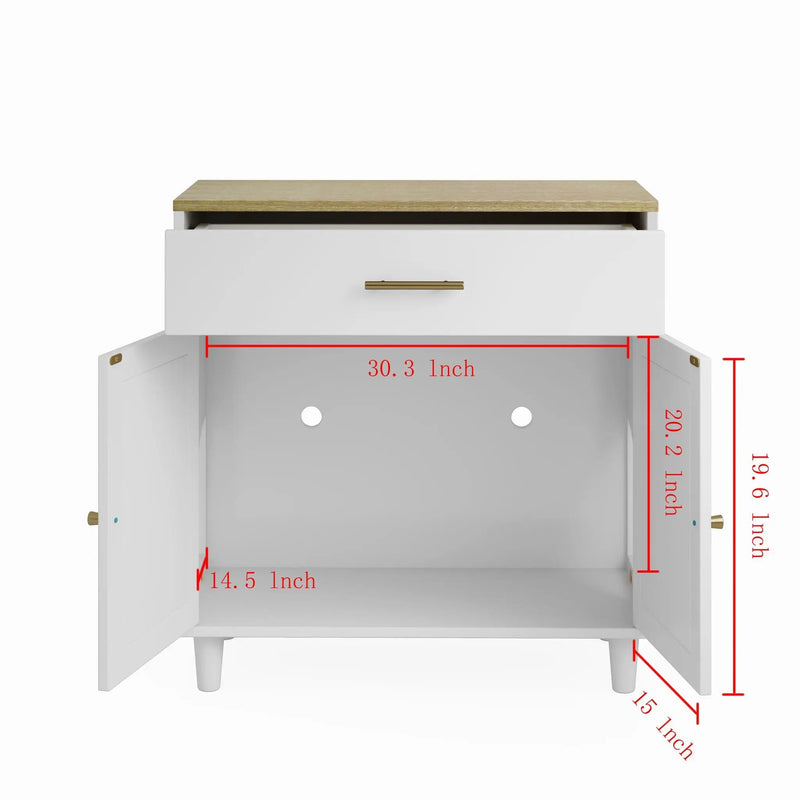 Cat Litter Box Enclosure With Scratch Pad, Hidden Litter Box Furniture, Wooden Pet House Sideboard, Storage Cabinet, Fit Most Cat And Litter Box, For Living Room Bedroom Office - White / Light Brown by HouseOfZazla