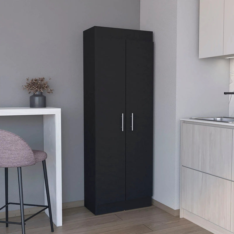Clinton - Pantry Cabinet Kitchen Storage - Black by HouseOfZazla