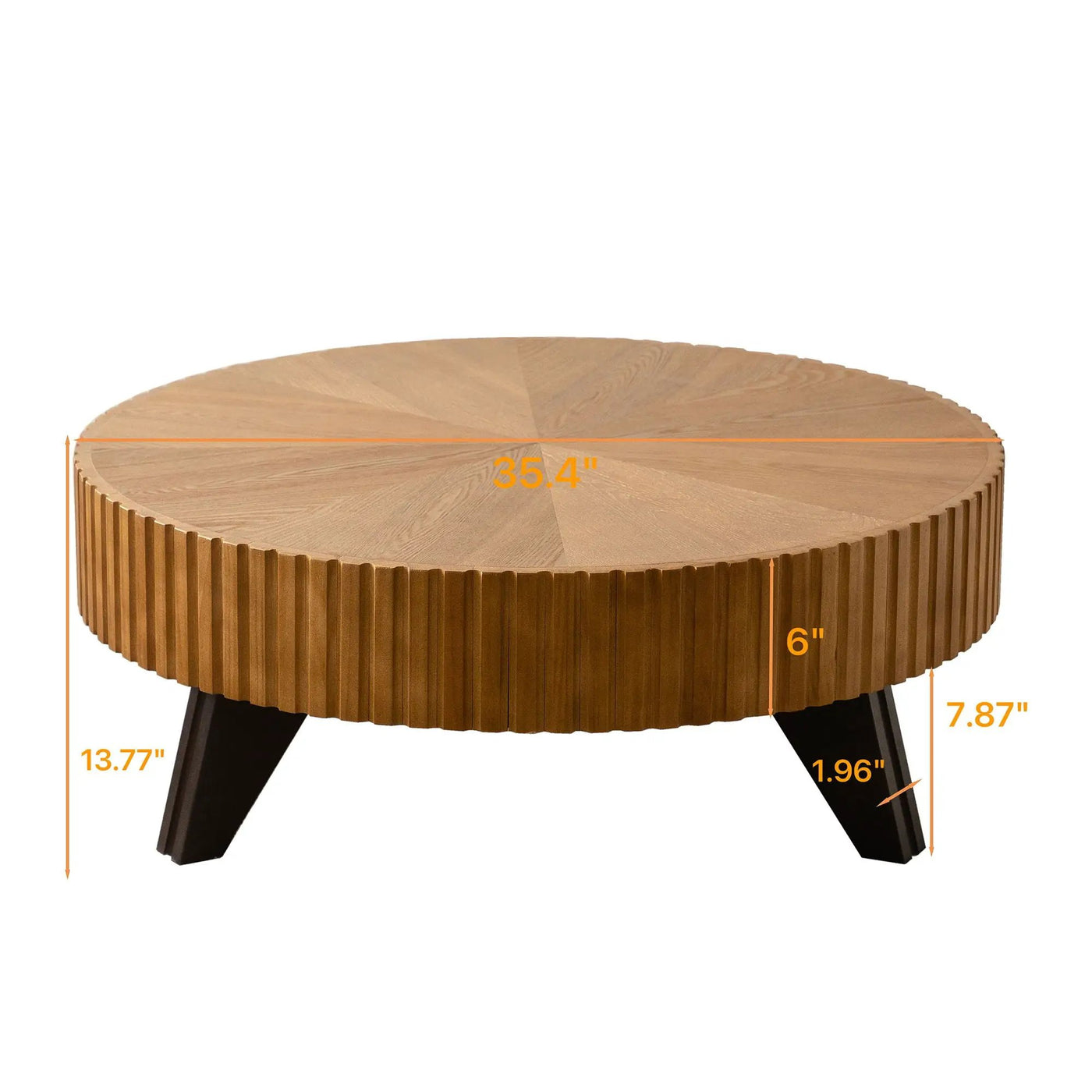 Round Retro Coffee With Solid Wood Legs by HouseOfZazla