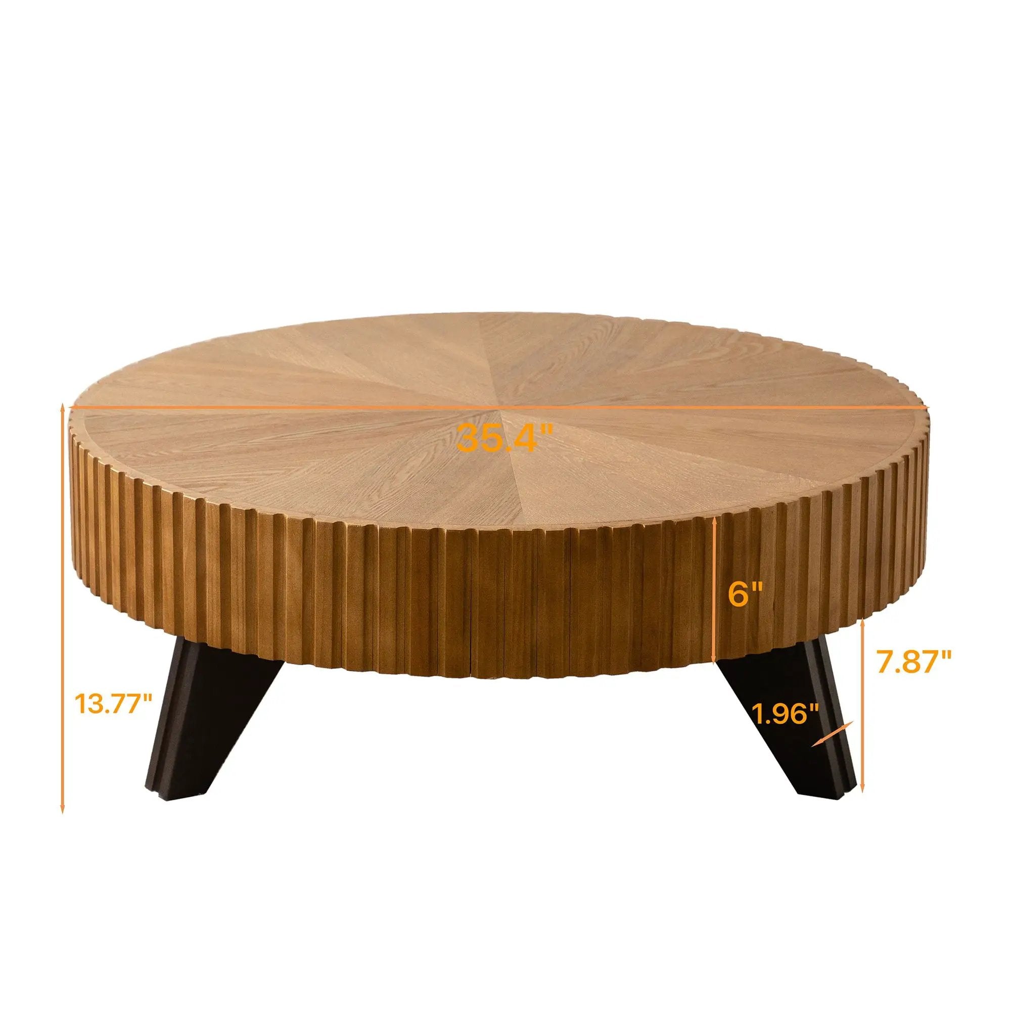 Round Retro Coffee With Solid Wood Legs by HouseOfZazla