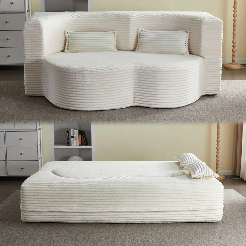 Floor Convertible Sleeper Sofa Bed With 2 Pillows by HouseOfZazla