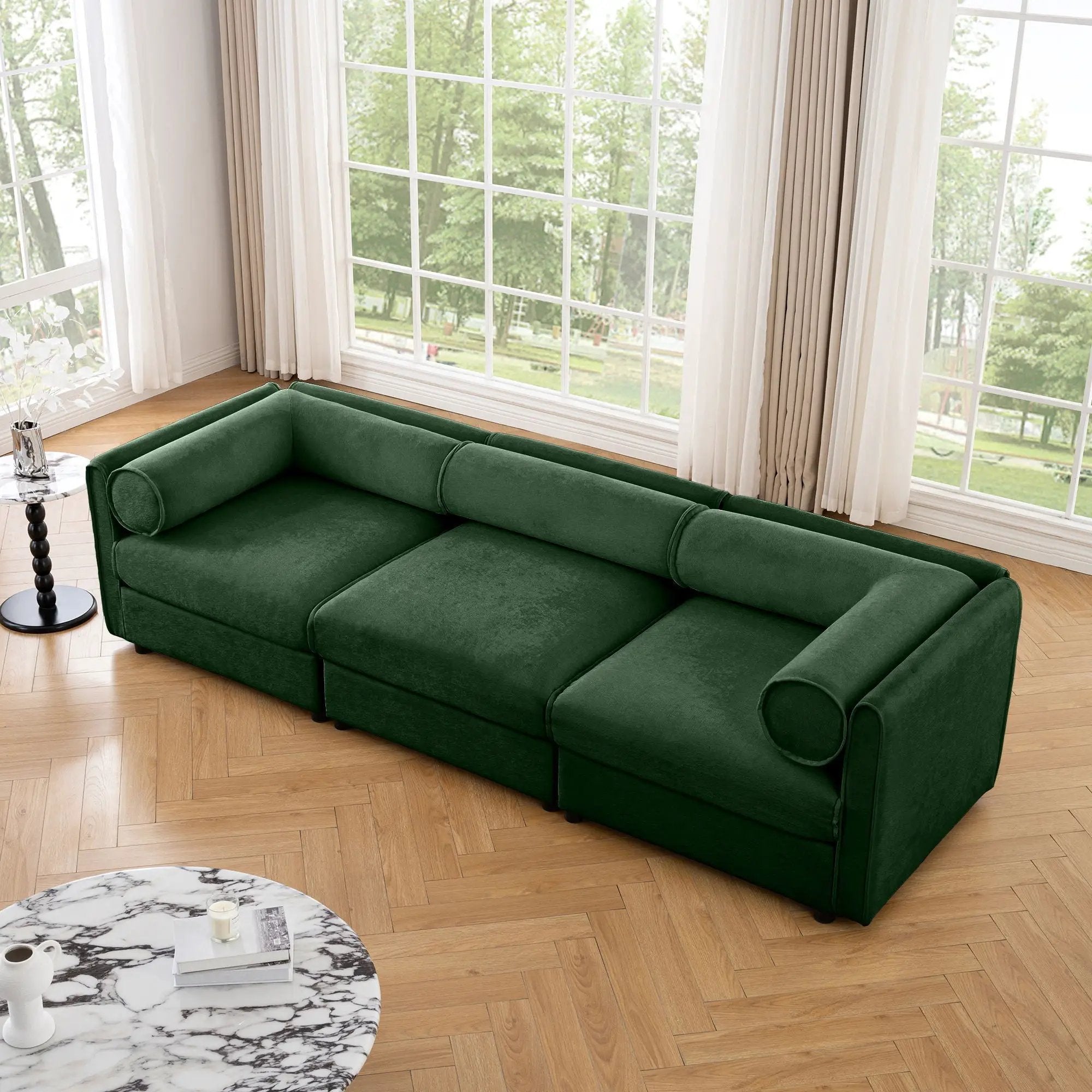 Stylish Sofa With Storage Seat And Cylindrical Backrest by Unique Piece Furniture