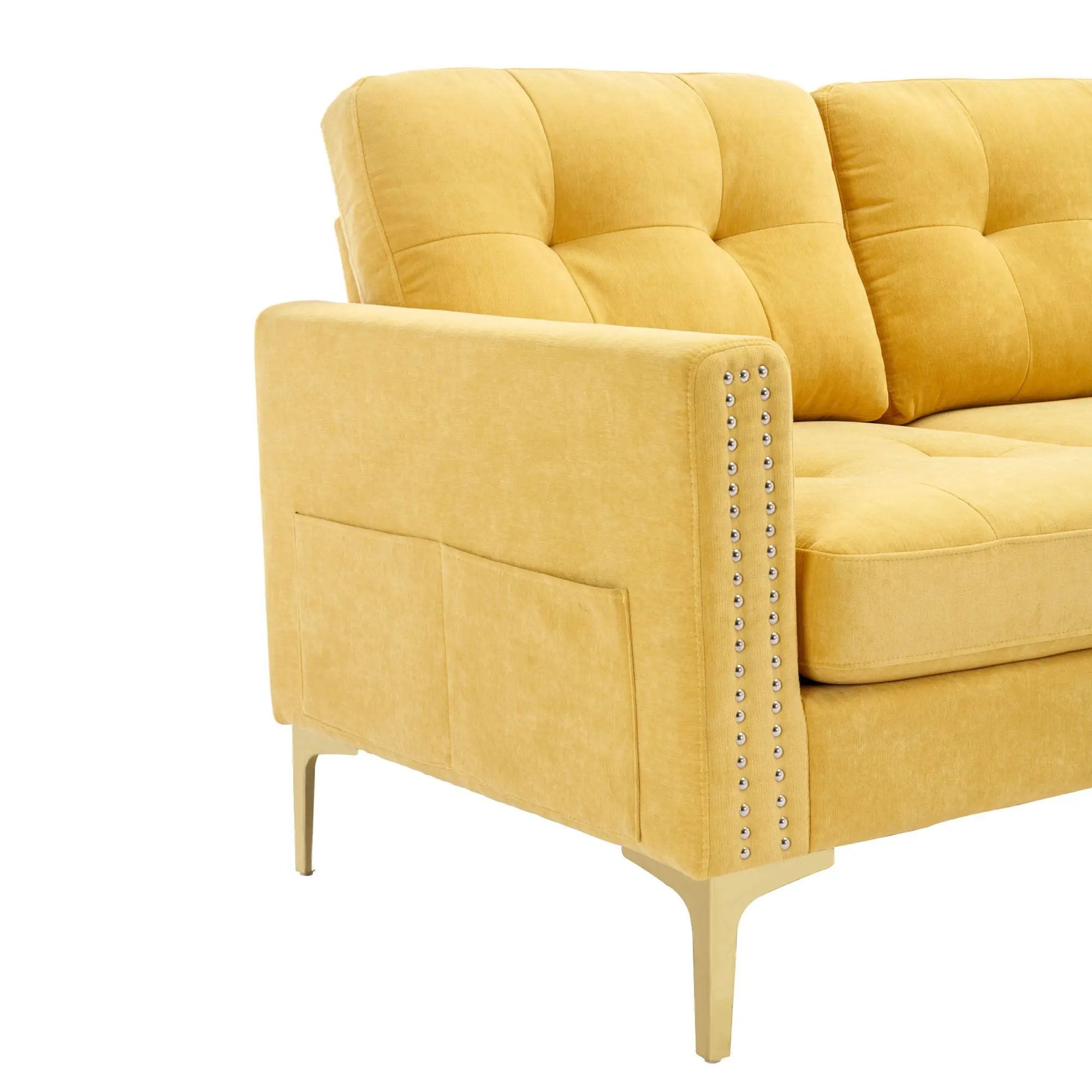Modern L - Shape Convertible Sectional Sofa With Movable Ottoman by HouseOfZazla