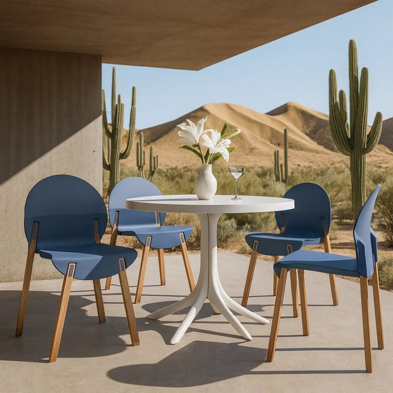 4 Piece Set Of Single Chairs, Traditional Elements With Round Table by HouseOfZazla