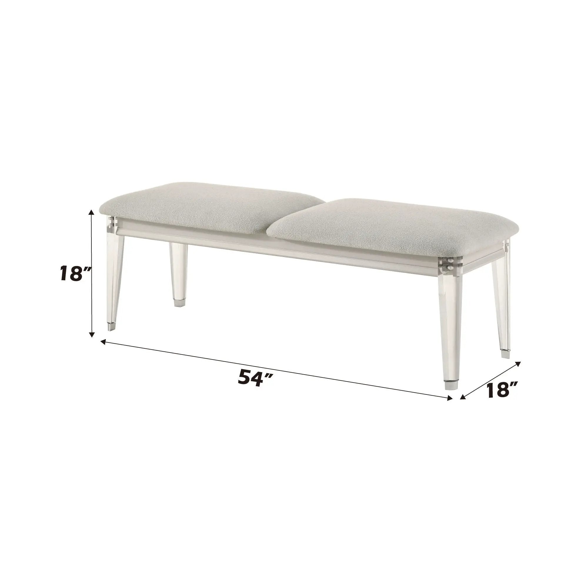 Laveda Boucle Bench - Light Gray / White by HouseOfZazla