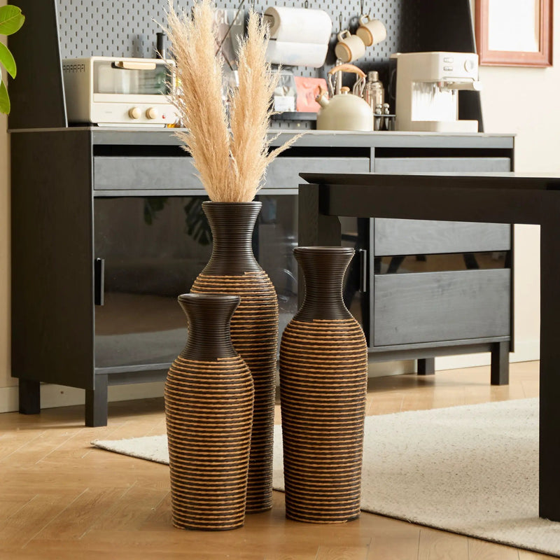 Classic And Neat Floor Vase, High Independent Flower Stand (Set of 3) by HouseOfZazla