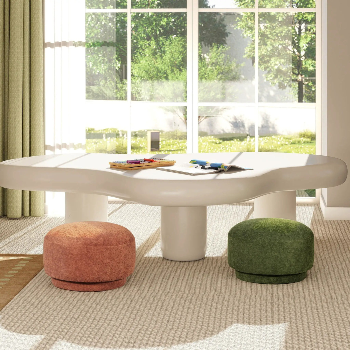 Fuji - Mushroom Footstool Ottoman by Unique Piece Furniture