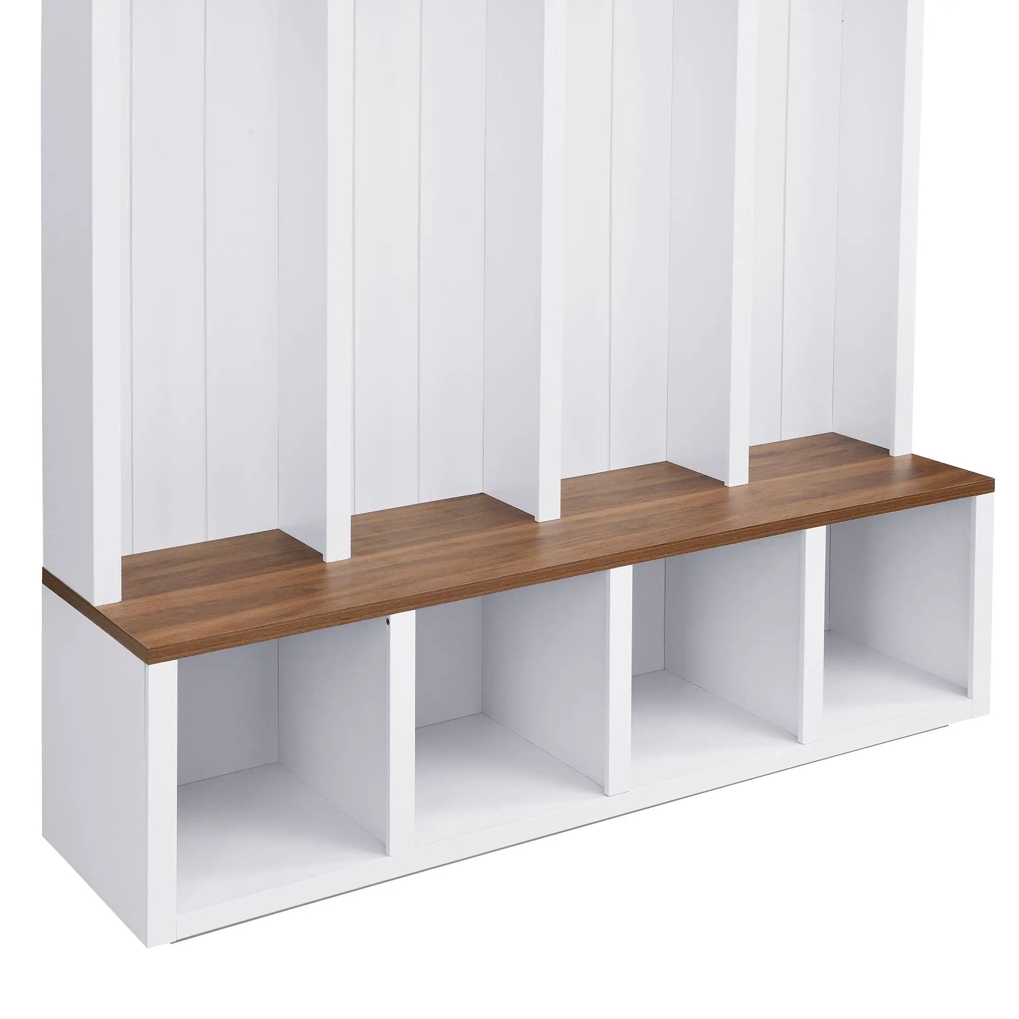 Entryway Hall Tree With Bench, 4 Hooks & Open Storage Space by HouseOfZazla