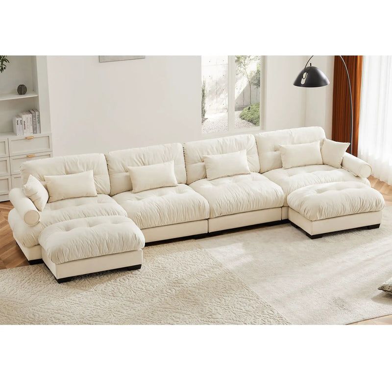 Super Comfort Oversized Modular Sectional Sofa With Movable Ottoman by Unique Piece Furniture