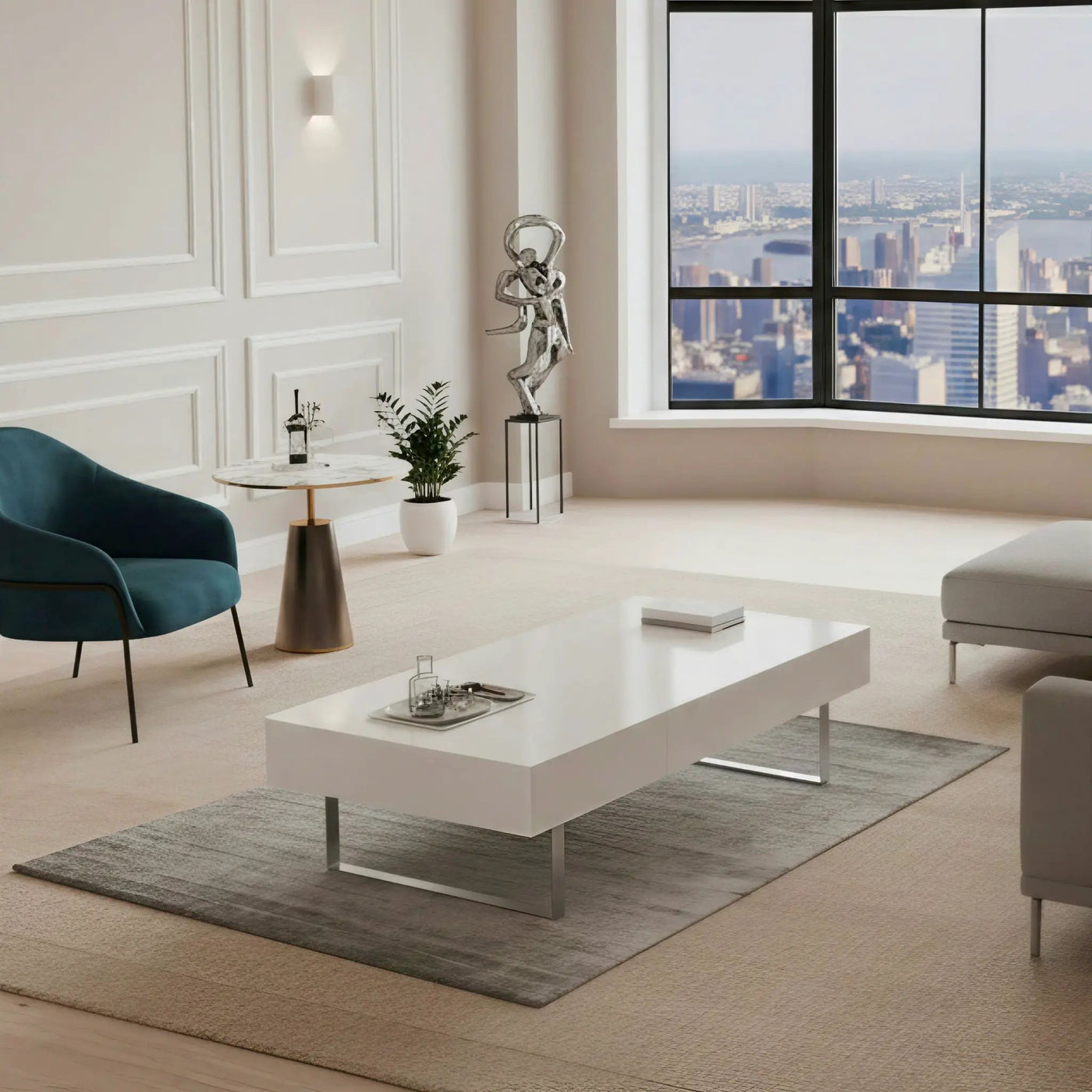 Rectangular Coffee Table With Hidden Storage by HouseOfZazla