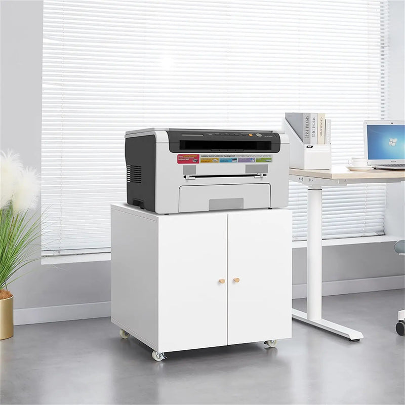 Office Furniture Copier Cabinet 2 Door Steel Copier Stand Mobile Pedestal File Printer Stand by HouseOfZazla