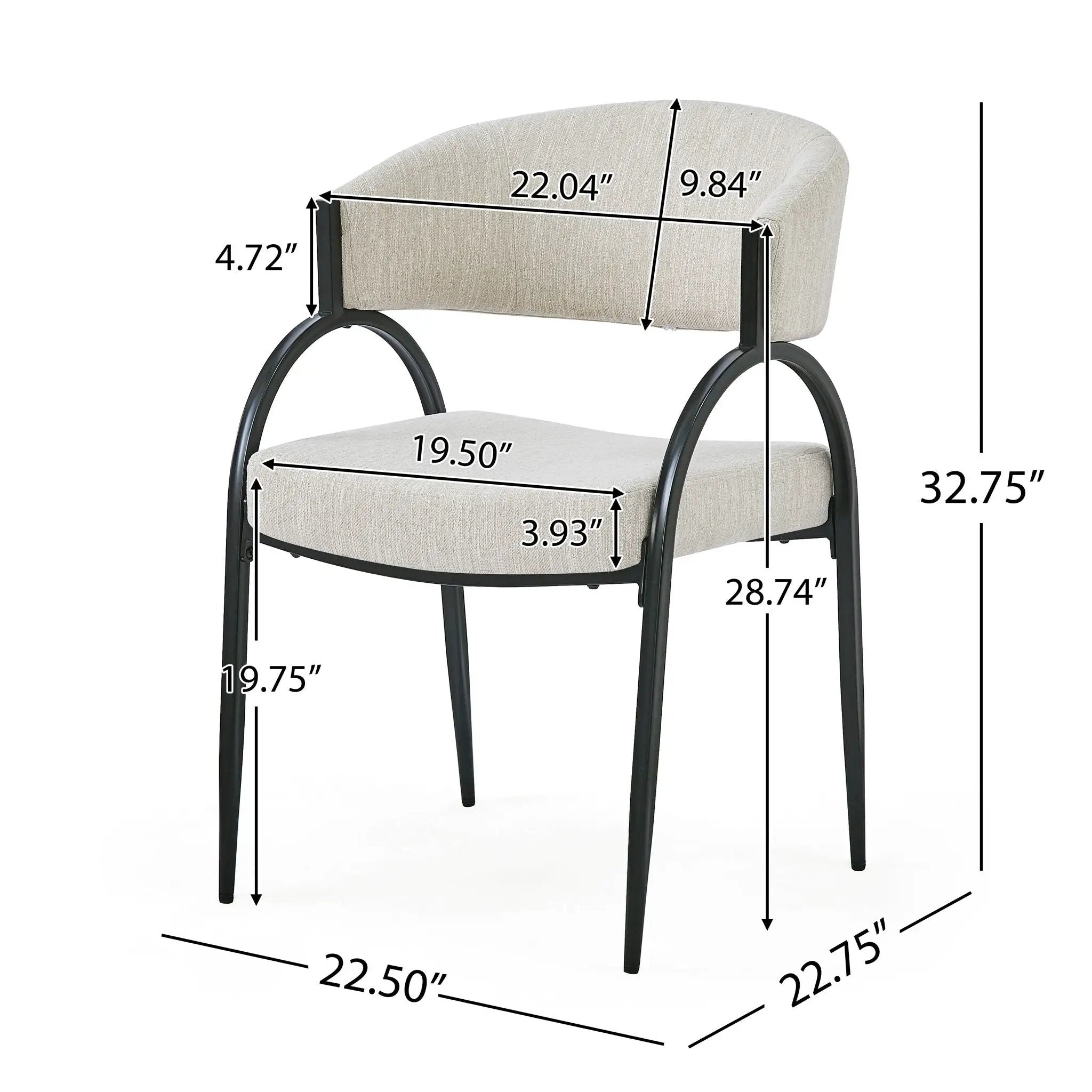 Contemporary Upholstered Dining Chairs With Metal Legs (Set of 2) by HouseOfZazla