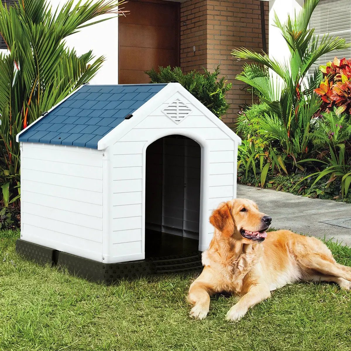 Indoor/Outdoor Waterproof Plastic Dog House Pet Puppy Shelter, photo 11 of 16