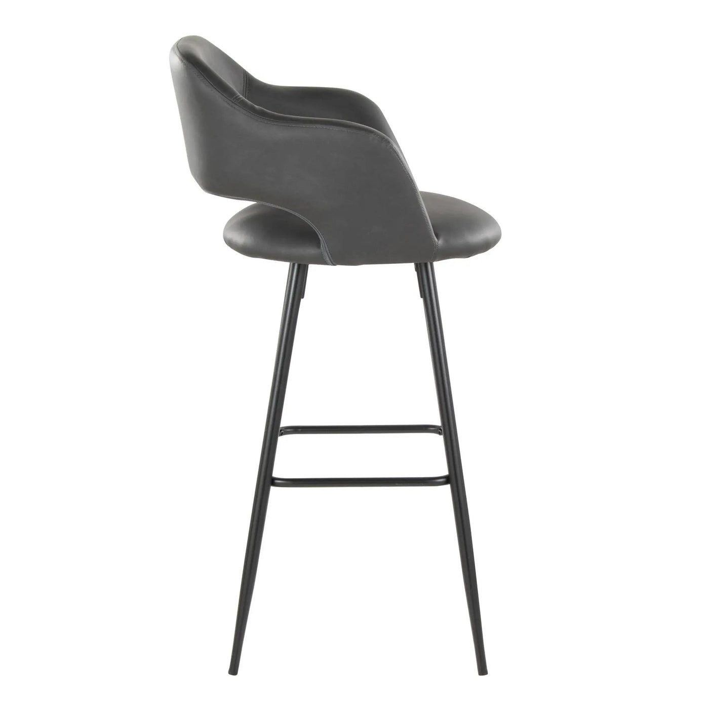 Margarite - Contemporary Fixed Height BarStool With Square Footrest (Set of 2) by HouseOfZazla
