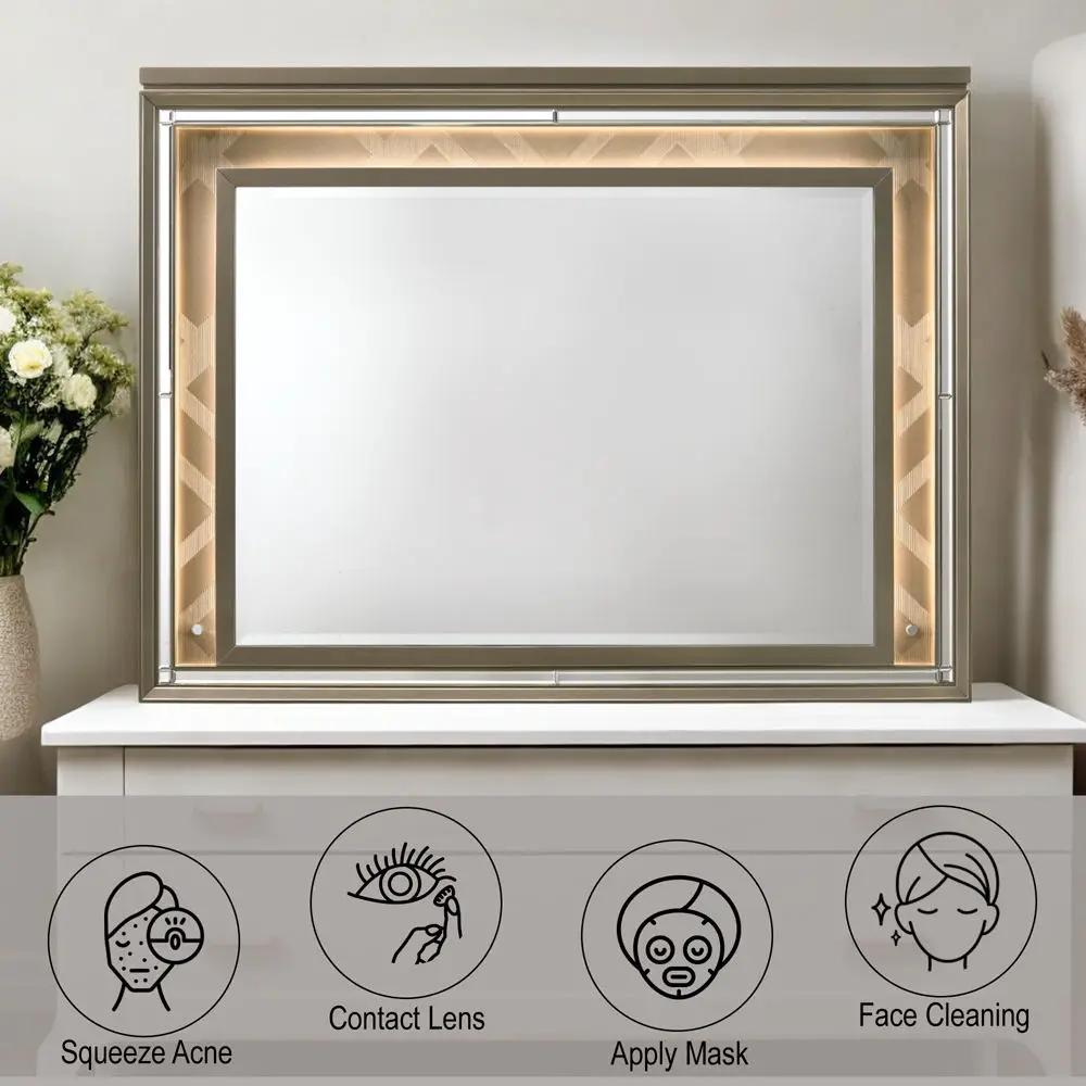Skylar - Mirror With Led by Unique Piece Furniture