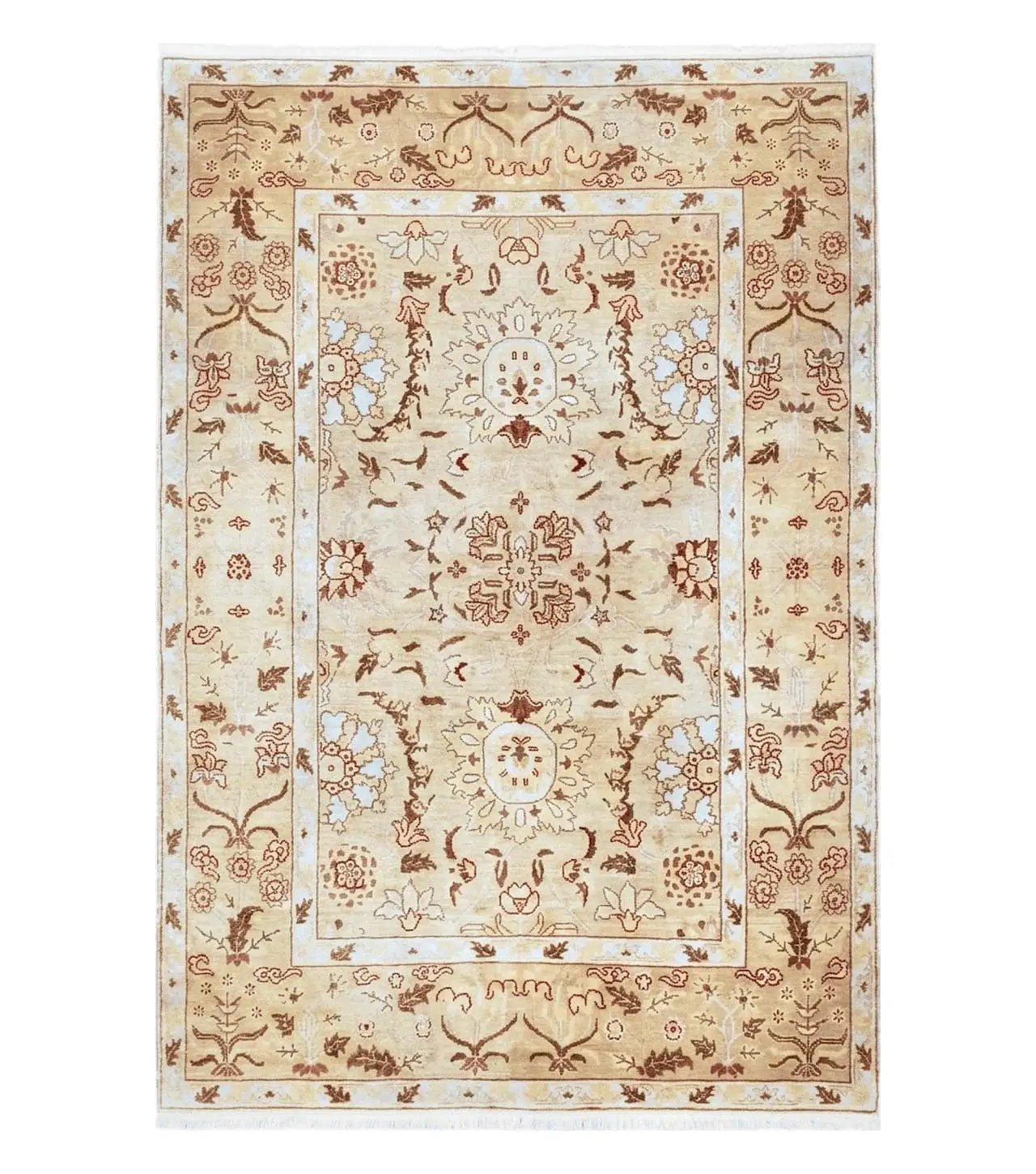Vintage Turkish Oushak Area Rug 6x9, Wool Hand-Knotted by Jewel Rugs
