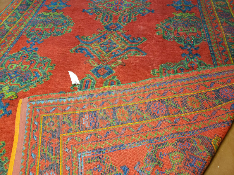7x11 Turkish Oushak Rug, Vintage Red & Blue Oriental Carpet, Hand Knotted Wool Area Rug 7 x 11, Turkish Sparta Rug, Antique Turkish Rug Nice by Jewel Rugs