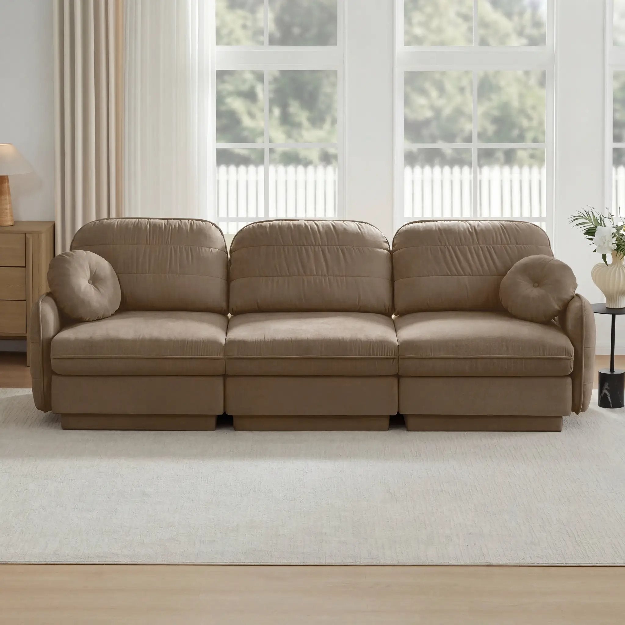 105" Chenille Cloud 3-Seater Sofa by HouseOfZazla