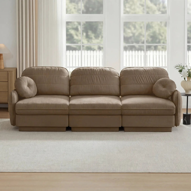 105" Chenille Cloud 3-Seater Sofa by HouseOfZazla
