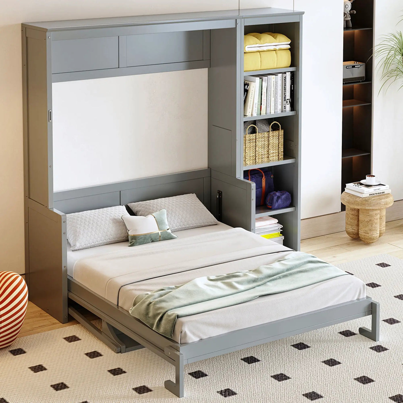 Sturdy Murphy Bed With Desk And Bookshelf by Unique Piece Furniture
