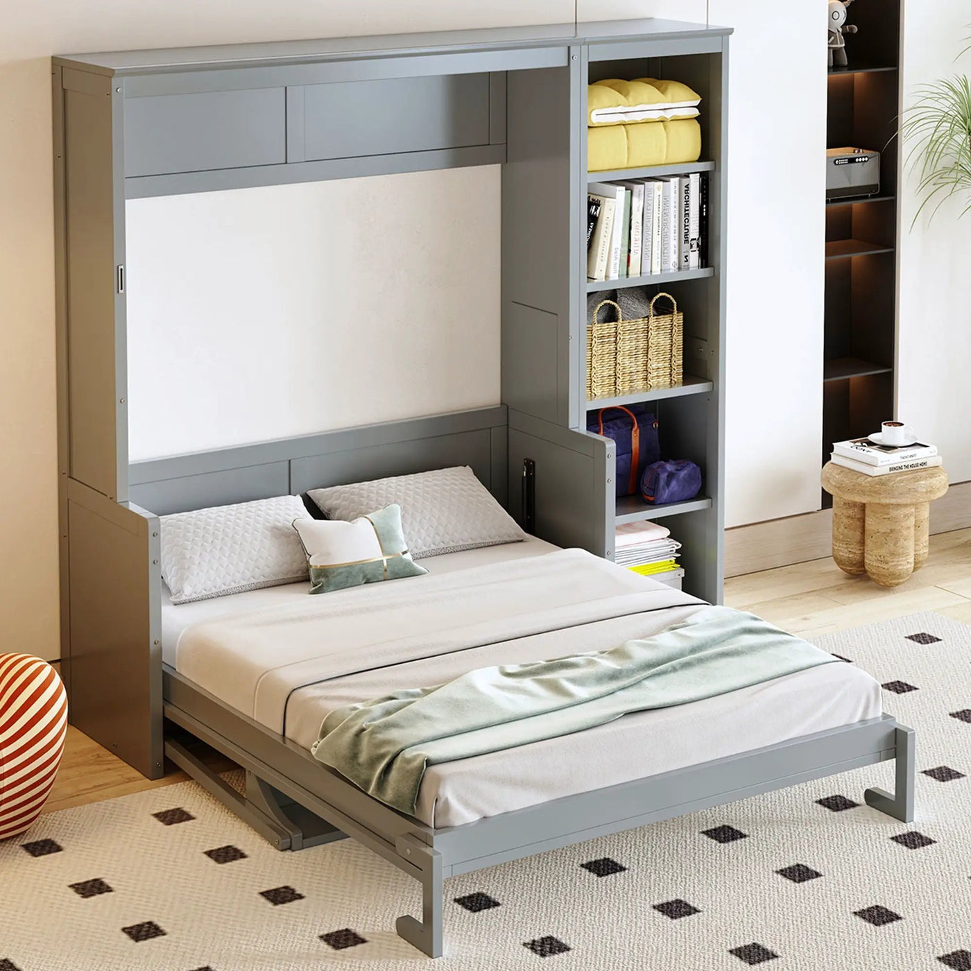 Sturdy Murphy Bed With Desk And Bookshelf by HouseOfZazla