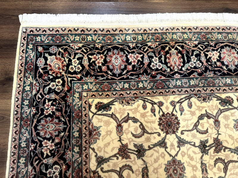 Sino Persian Rug 8x10, Allover Pattern, Beige and Midnight Blue, Wool Oriental Carpet by Jewel Rugs
